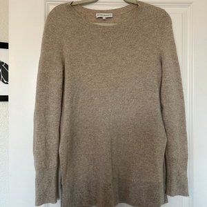 White + Warren Beige Cashmere Sweater Size Small